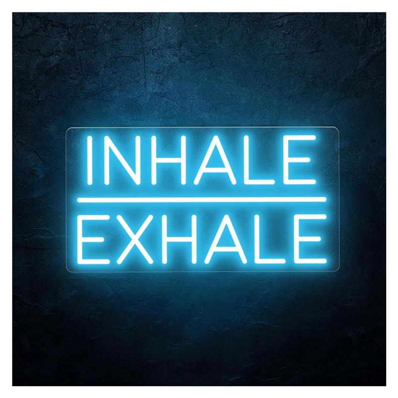 Yoga Fitness Wallpaper - Inademen Uitademen Neon Sign Light Dimbaar