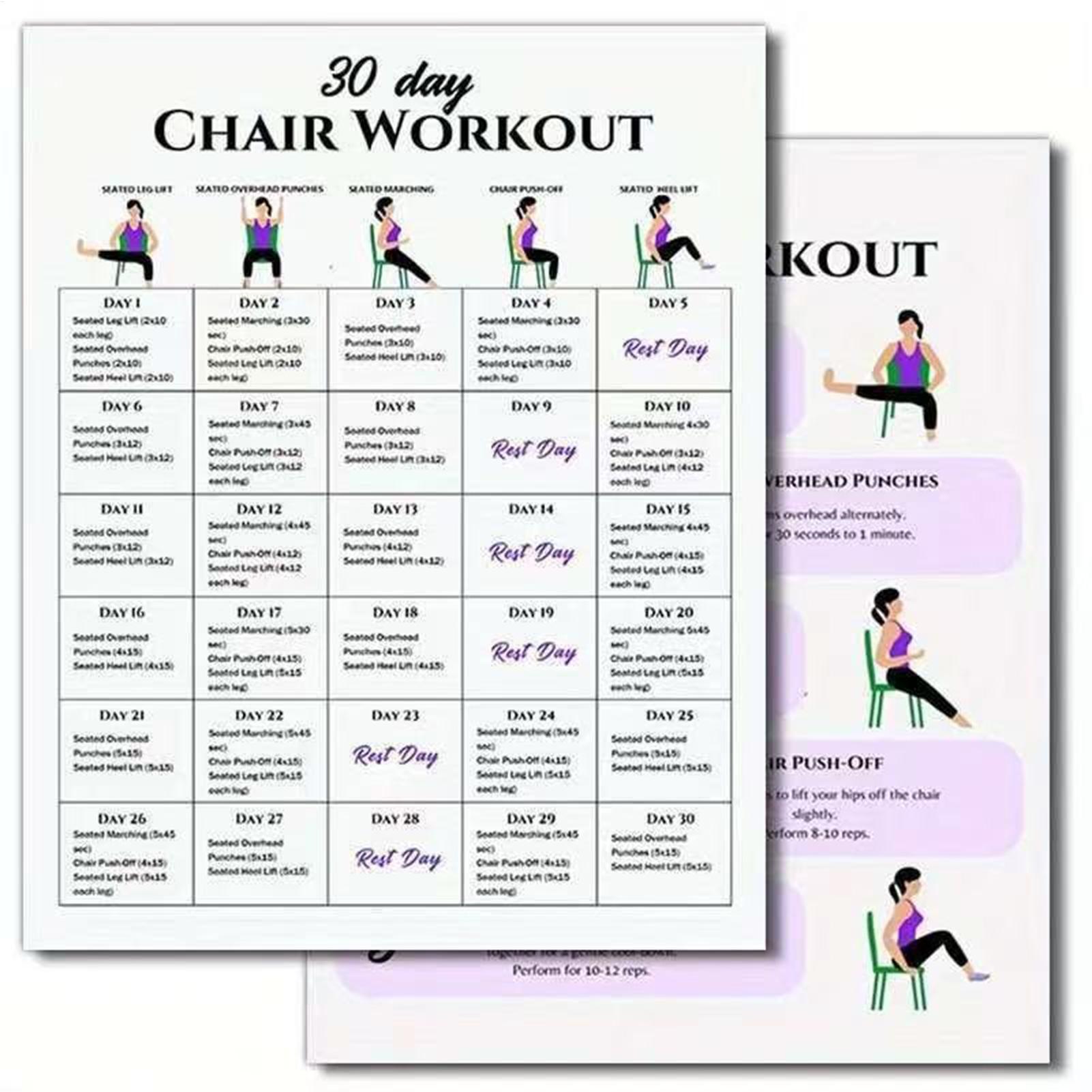 Yoga Fitness Wallpaper - 6 Stuks 30 Dagen Stoel Oefeningen