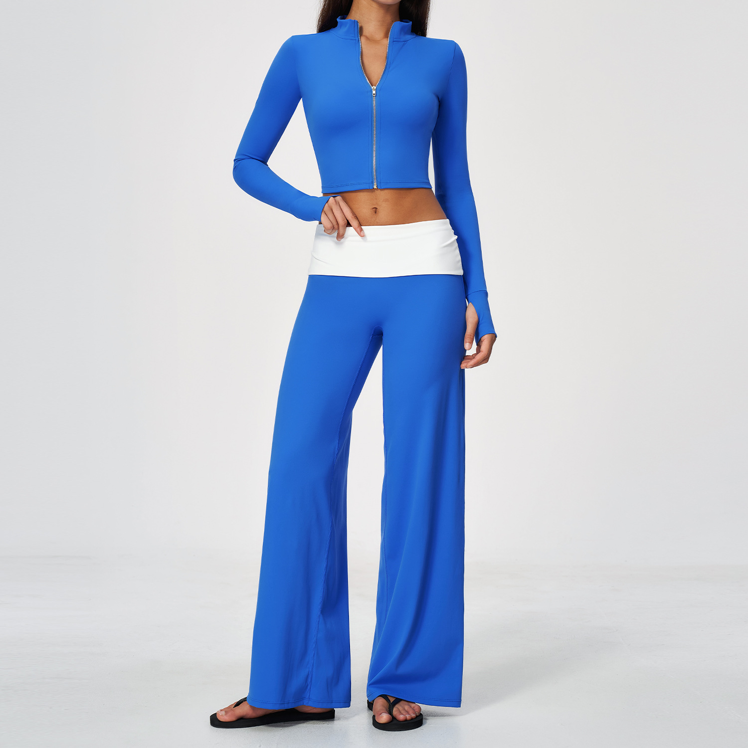 Zipjas, wijde broek, 2-delige  - Yoga Fitness Jacket recensie en prijs