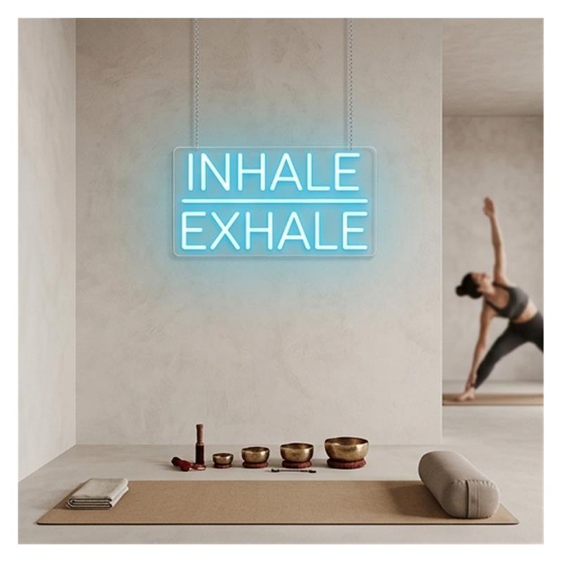 Inademen Uitademen Neon Sign L - Yoga Fitness Wallpaper recensie en prijs