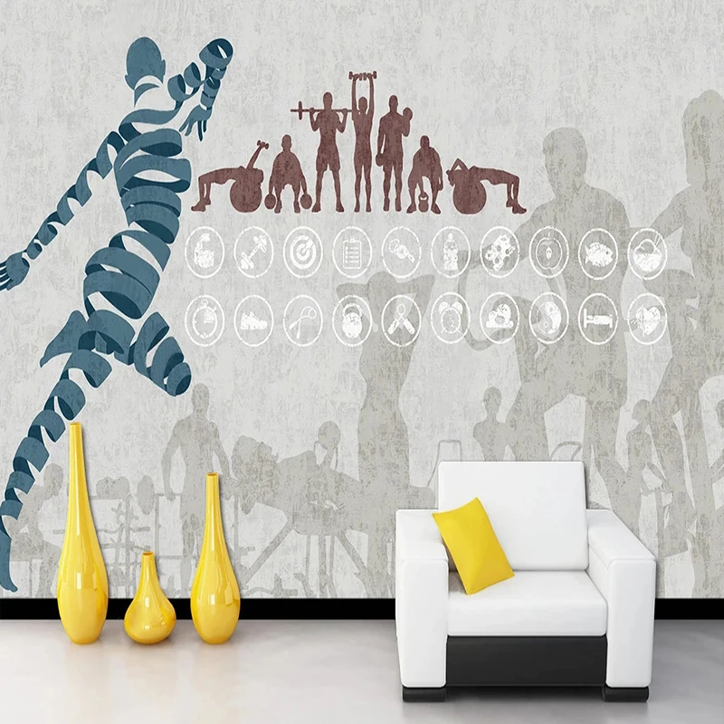 Aangepaste moderne sportpatroo - Yoga Fitness Wallpaper recensie en prijs