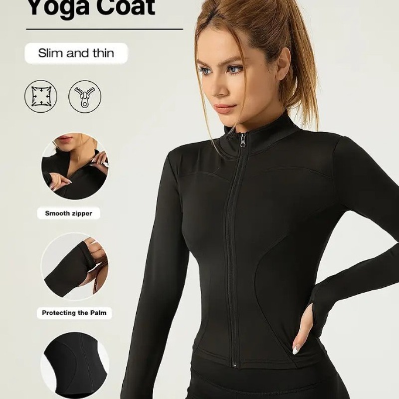 Dames fitnessjack met lange mo - Yoga Fitness Jacket recensie en prijs
