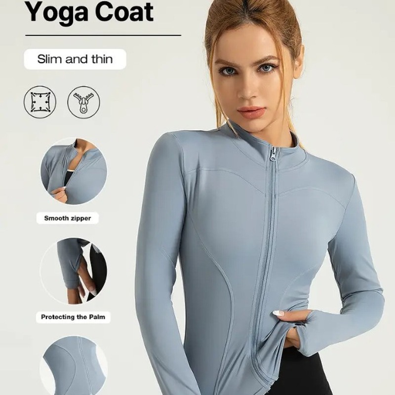 Dames fitnessjack met lange mo - Yoga Fitness Jacket recensie en prijs