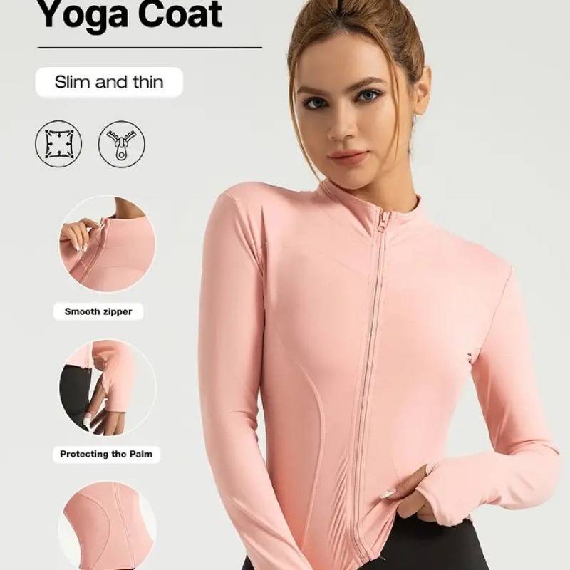 Dames fitnessjack met lange mo - Yoga Fitness Jacket recensie en prijs