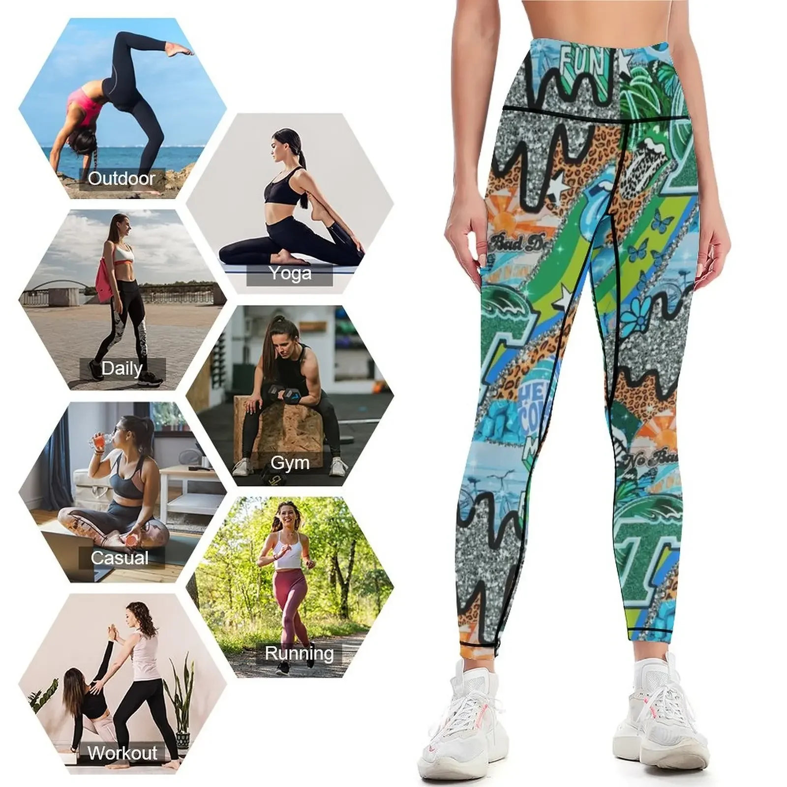 TU WALLPAPER Leggings Dames sp - Yoga Fitness Wallpaper recensie en prijs
