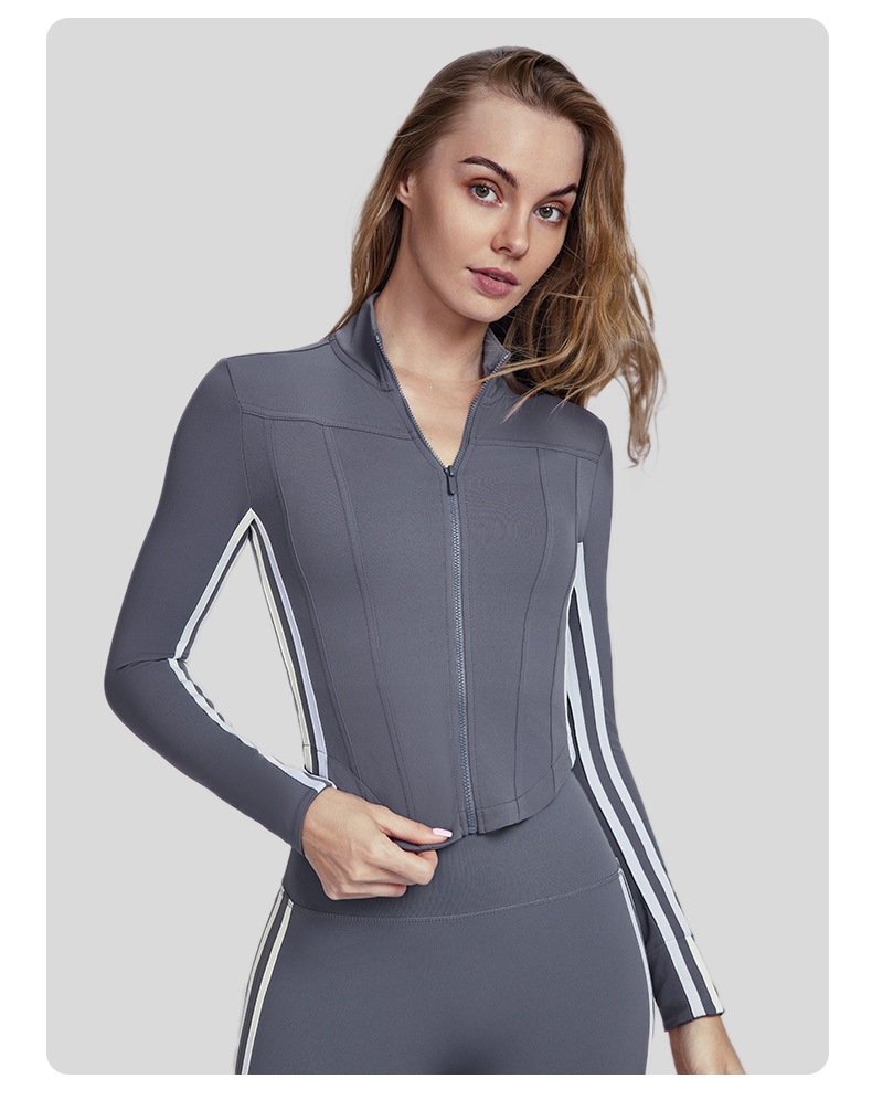Dames gestreepte herfst workou - Yoga Fitness Jacket recensie en prijs